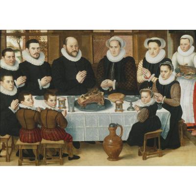 Anthonius Claeissins – A Family saying Grace before the Meal